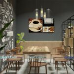thiết kế quán cà phê phong cách tối giản 3