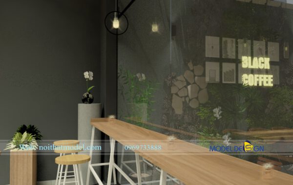 thiết kế quán cà phê phong cách tối giản 5
