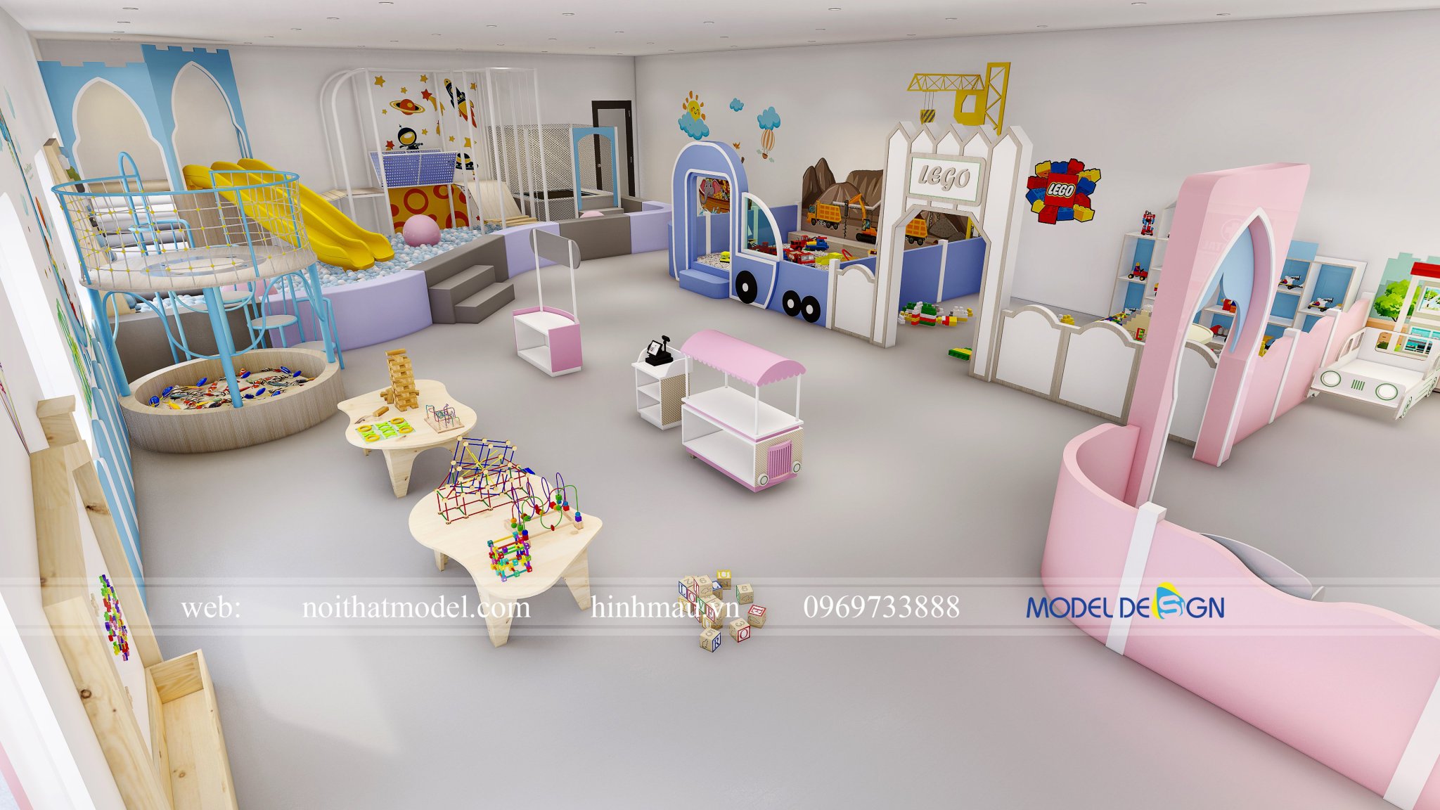 Mẫu thiết kế khu vui chơi trẻ em trong nhà đẹp 2