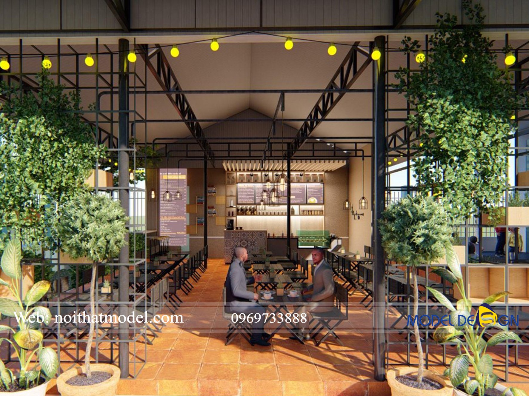 Dự án thiết kế quán cafe trung tâm Anh Ngữ tại Củ Chi