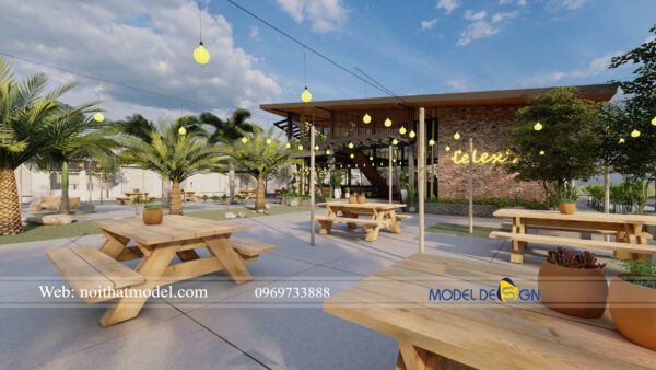 Thiết kế nội thất quán cafe đẹp 3 – Model Design
