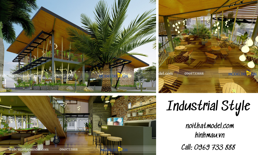 Thiết kế quán cafe phong cách công nghiệp - Industry Style