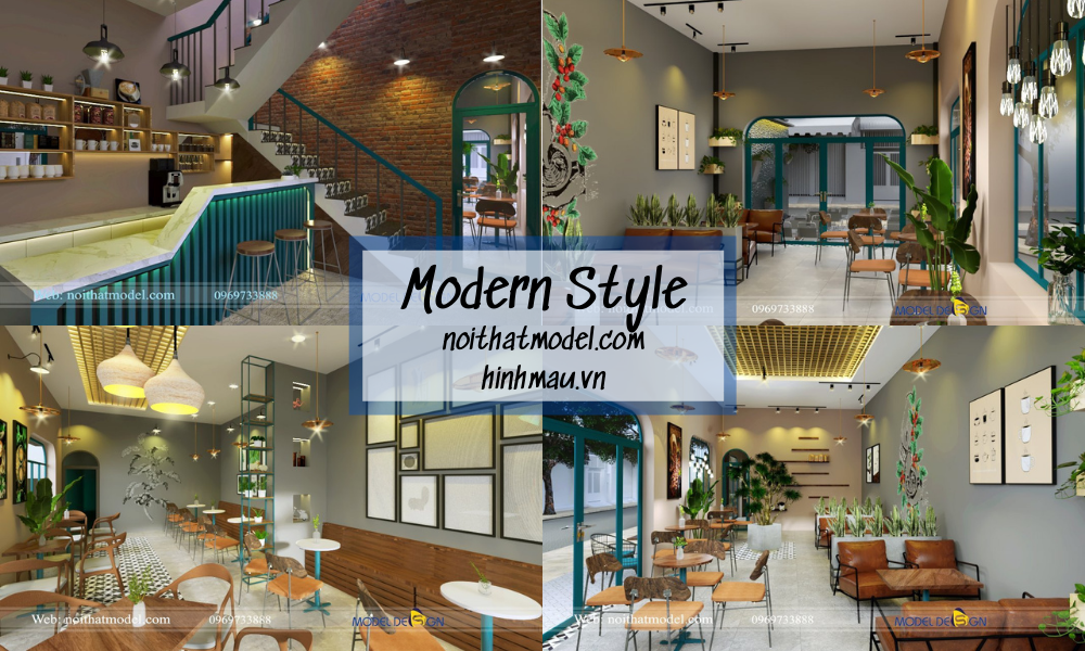 Thiết kế quán cafe phong cách hiện đại - Modern Style