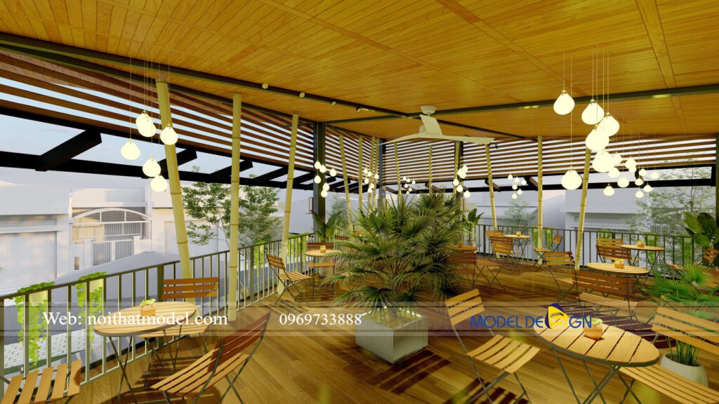 Thiết kế nội thất quán cafe Tân Phú đơn giản, đủ công năng