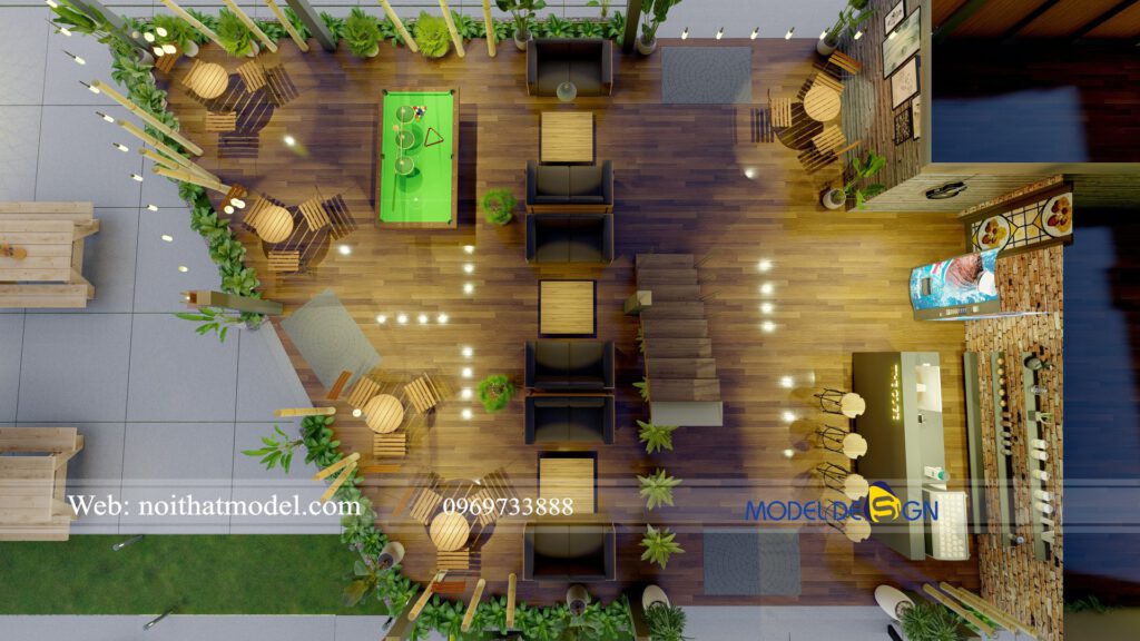 Thiết kế quán cafe tại Tân Phú theo phong cách hiện đại đề cao công năng và tính đơn giản