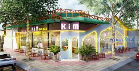 Thiết kế quán cafe 2 mặt tiền - cafe kim