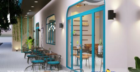 Thiết kế quán cafe nhà ống theo phong cách hiện đại