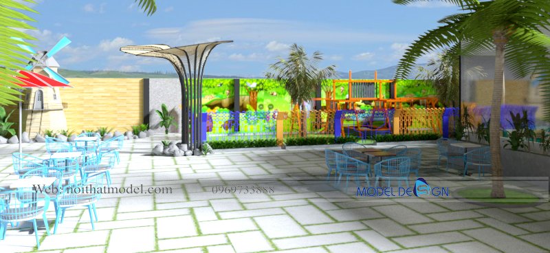Thiết kế thi công quán cafe phong cách sân vườn quận 1
