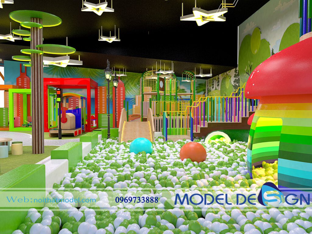 Tổng hợp mẫu thiết kế nhà banh liên hoàn cho quán cafe kết hợp khu vui chơi trẻ em 7
