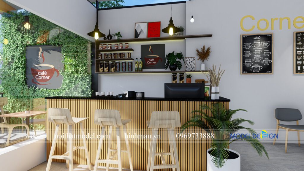 Hình ảnh thiết kế quầy bar quán trà sữa Thủ Đức