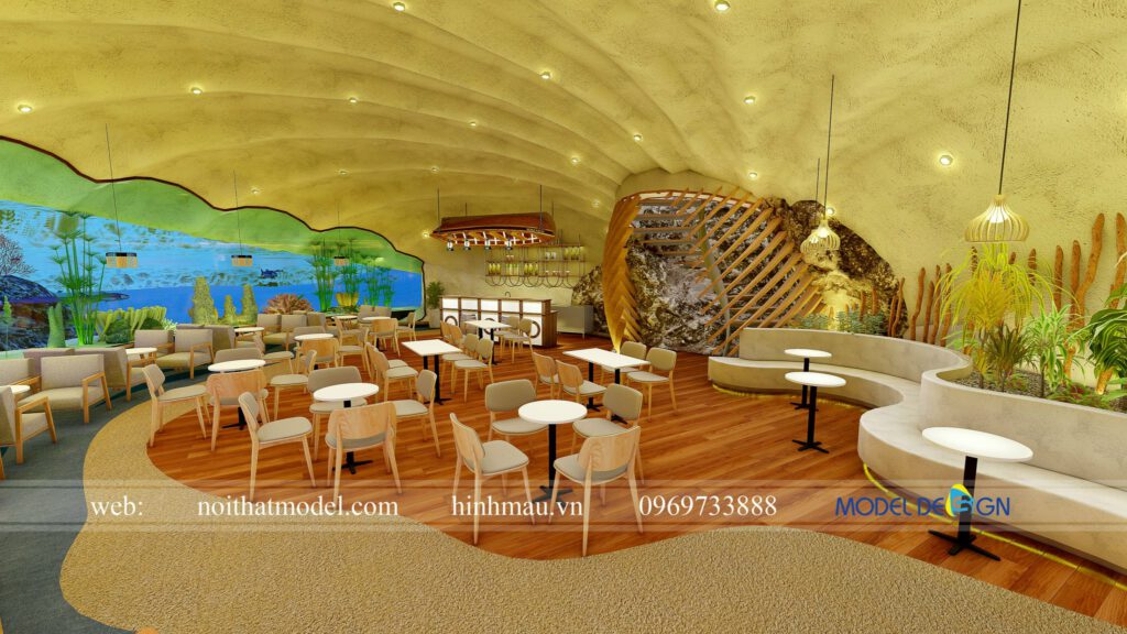 Thiết kế quán cafe cá Koi Vũng Tàu 1