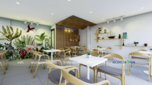 Thiết kế quán cafe đươn giản 60m2 1