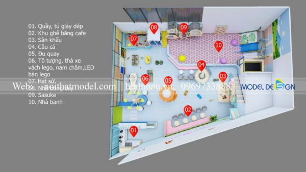 Thiết kế Oh My Kids Coffee Đà Lạt 250m2 20