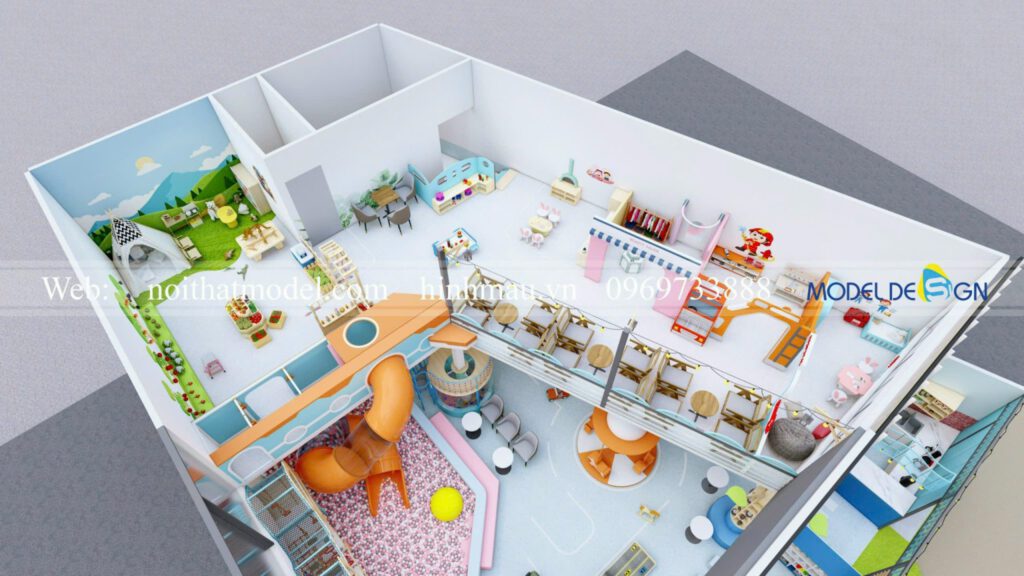 Thiết kế Oh My Kids Coffee Đà Lạt 250m2 23