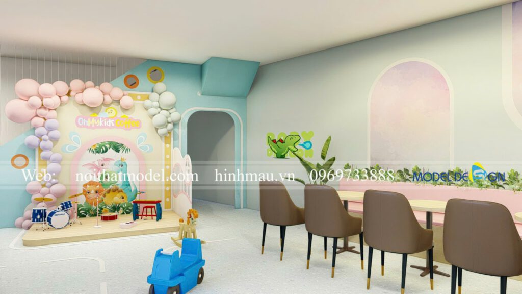 Thiết kế Oh My Kids Coffee Đà Lạt 250m2 7