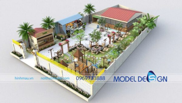 Mẫu thiết kế quán cà phê ngoài trời 200m2