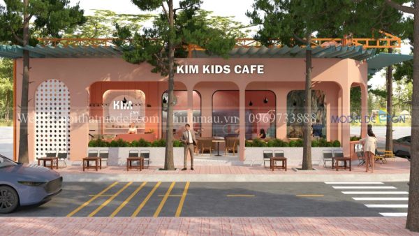 Thiết kế kids cafe góc 2 mặt tiền 2